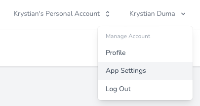 App Settings Menu